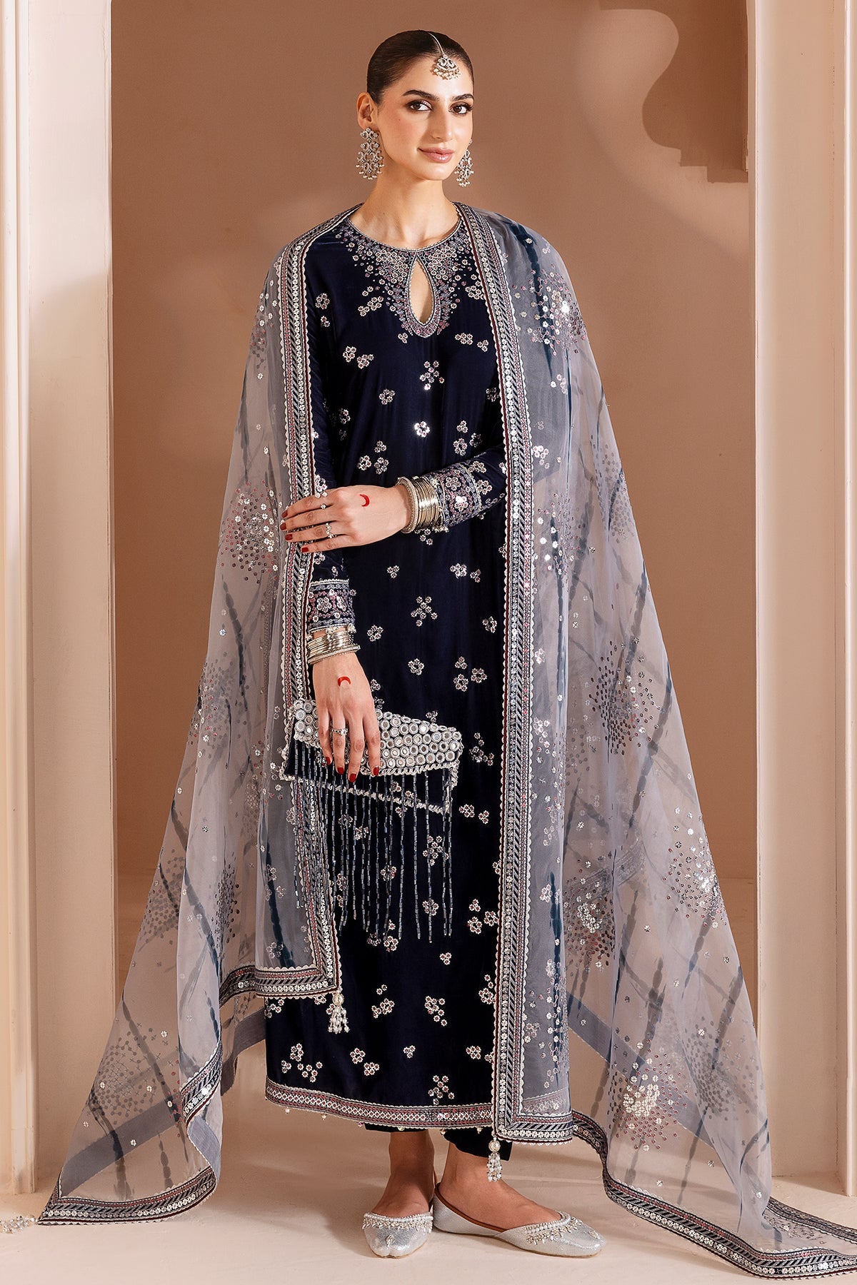 Embroidered Velvet Formal CVF D-03