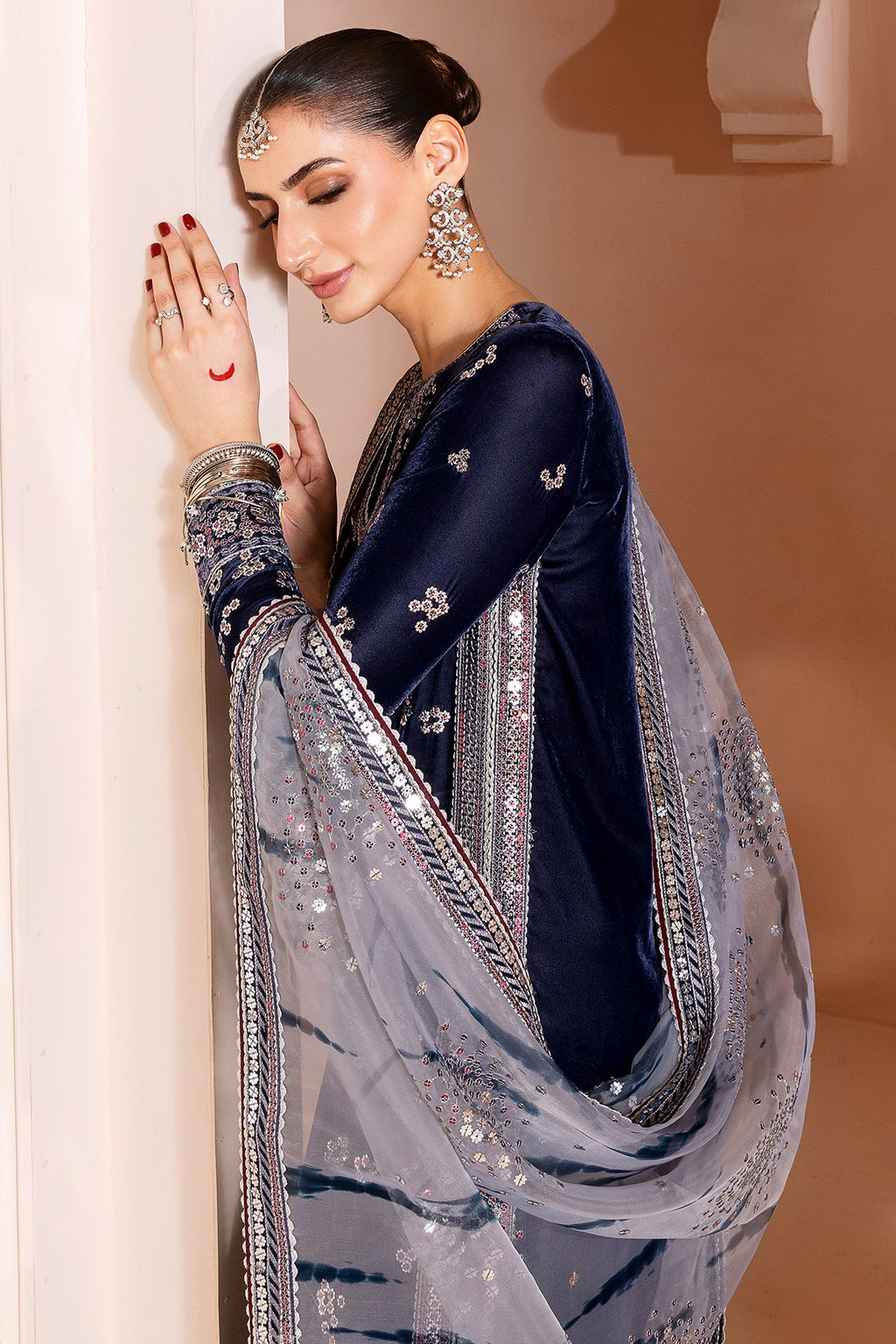 Embroidered Velvet Formal CVF D-03