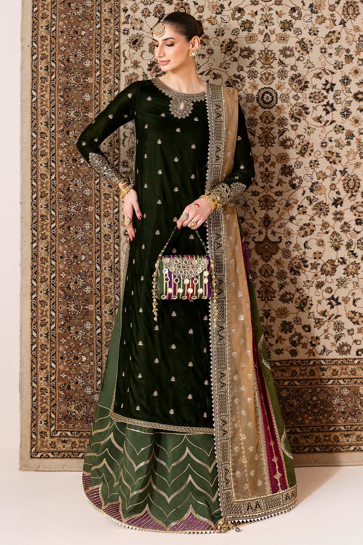 Embroidered Velvet Formal CVF D-09