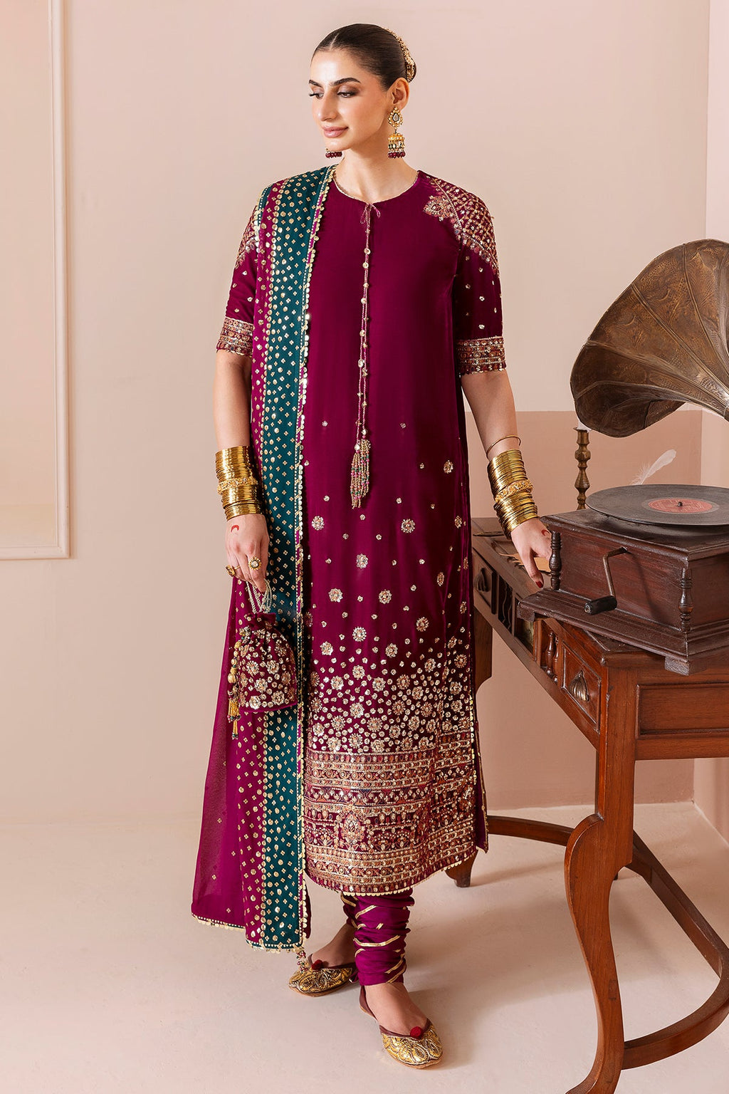 Embroidered Velvet Formal CVF D-02