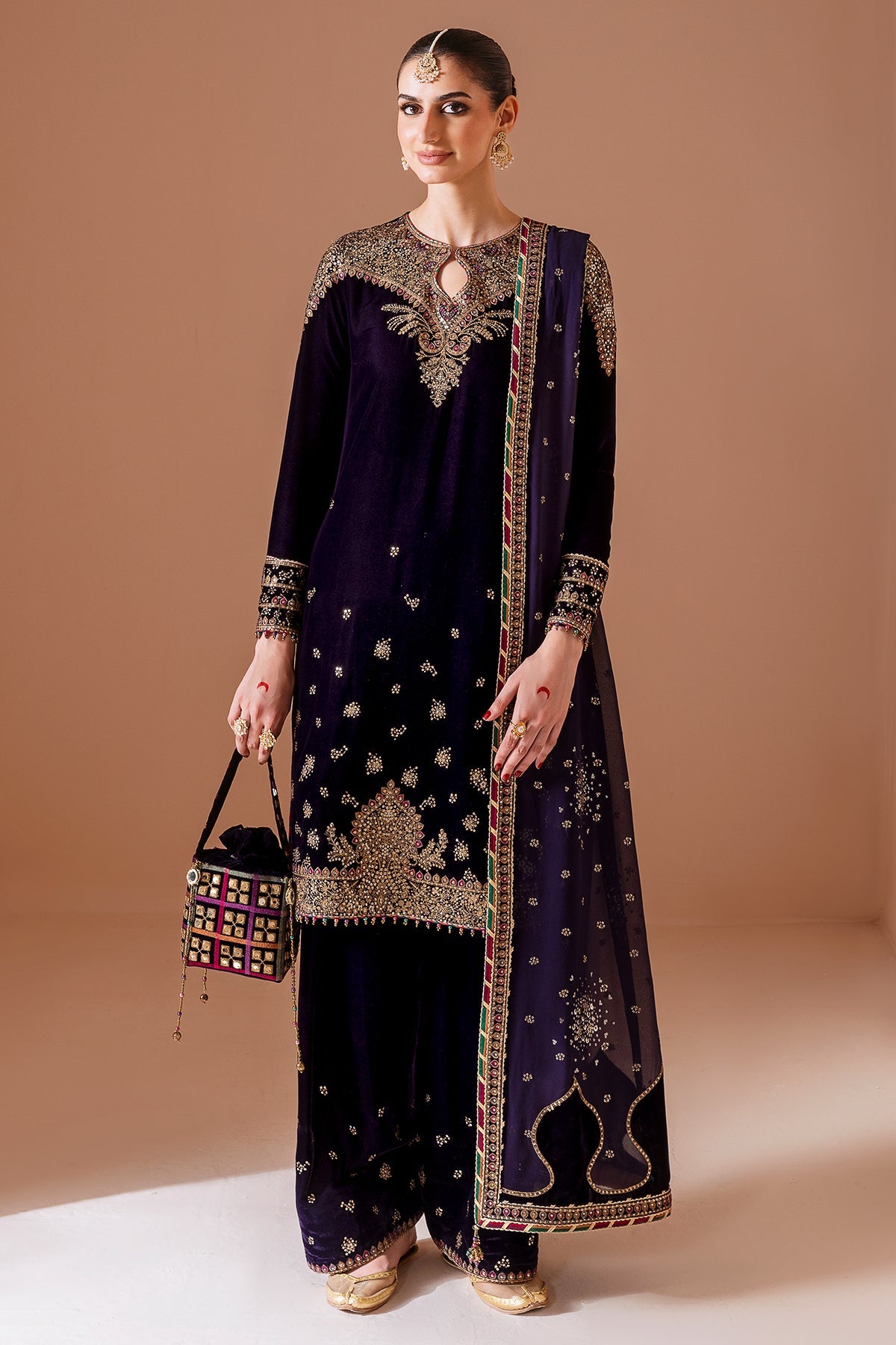 Embroidered Velvet Formal CVF D-08