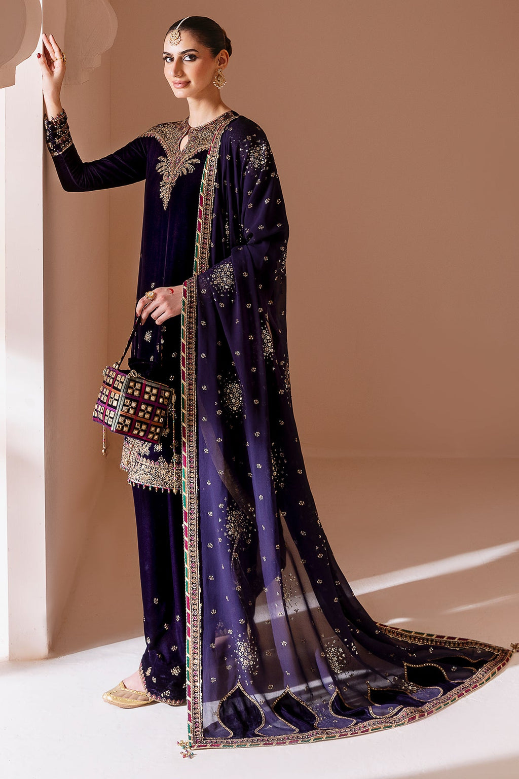 Embroidered Velvet Formal CVF D-08