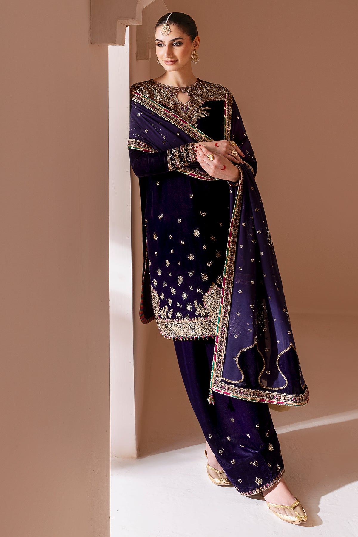 Embroidered Velvet Formal CVF D-08
