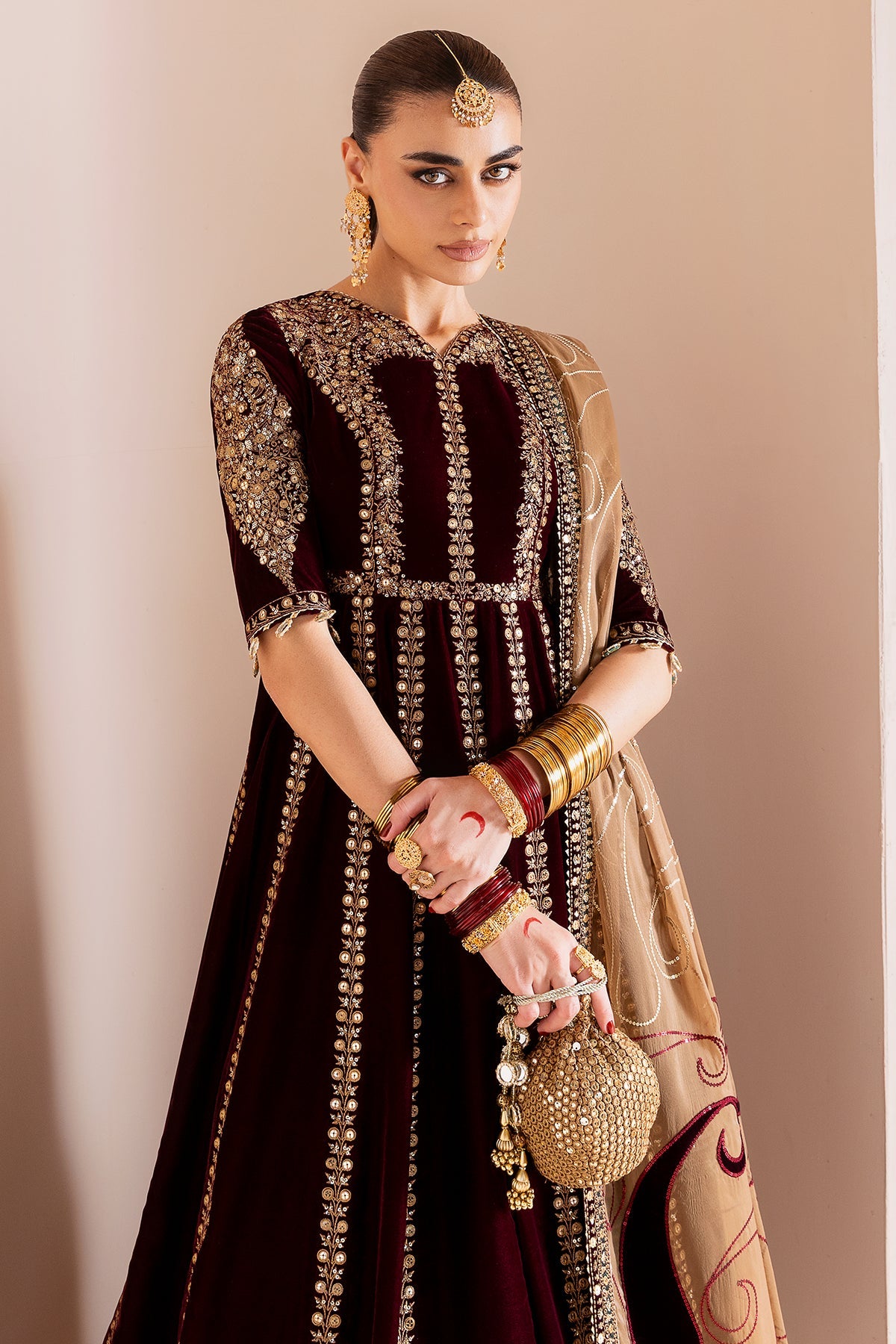 Embroidered Velvet Formal CVF D-12