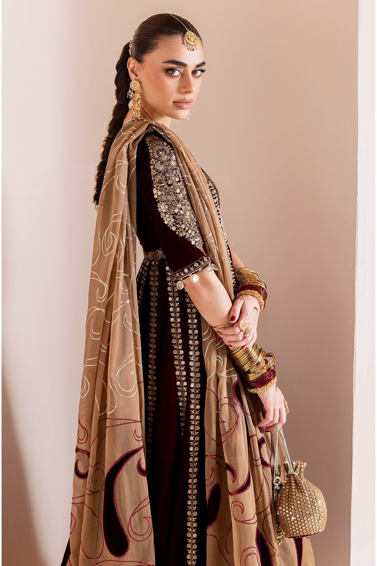 Embroidered Velvet Formal CVF D-12