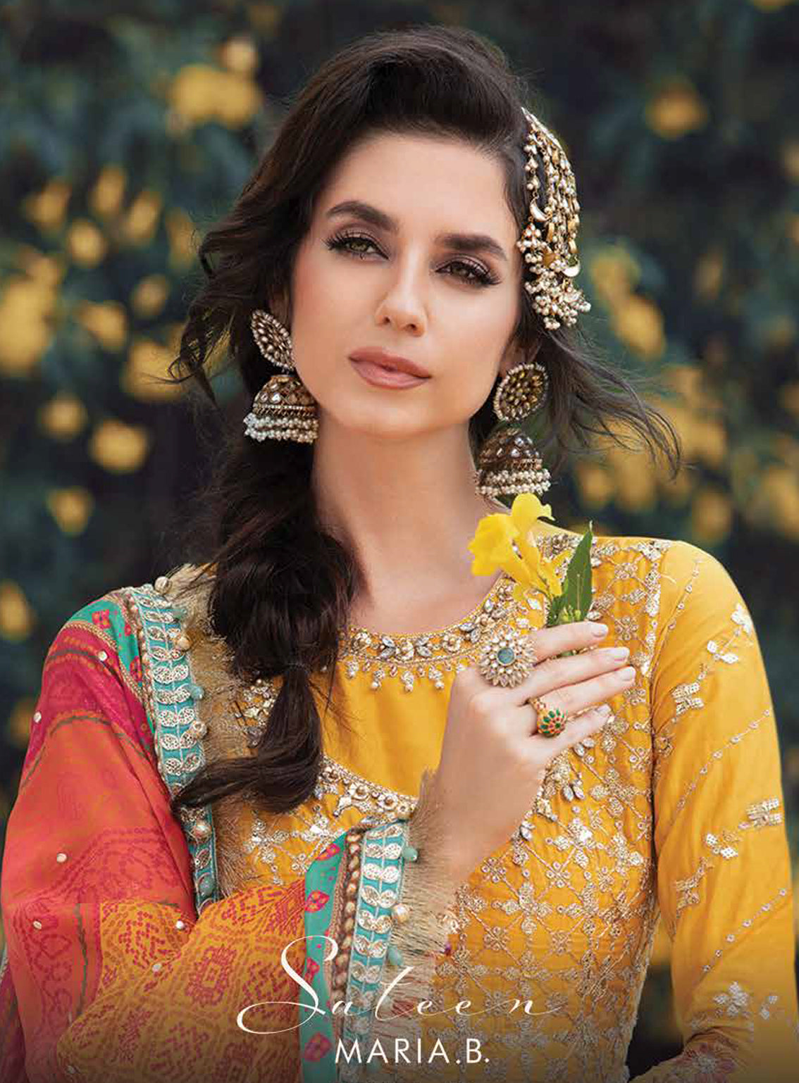 Maria B Embroidered Cotton Satin  Piece Suits - 05