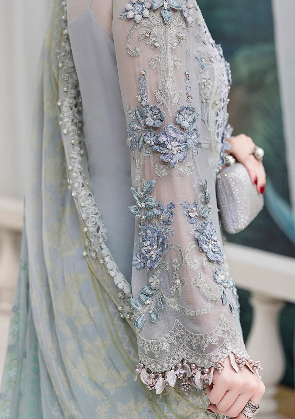 Maria B Unstitched Chiffons'25 D-08